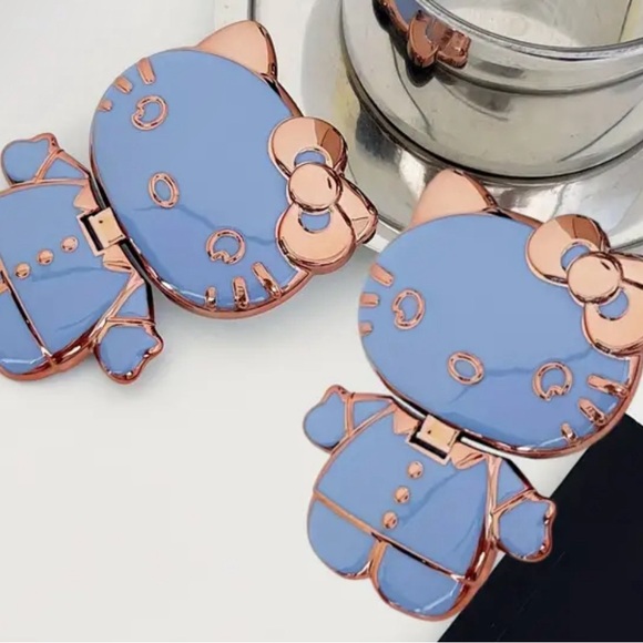 Hello Kitty Pop Socket Phone Stand Accessories with Mirror Purple and Gold - Picture 9 of 9